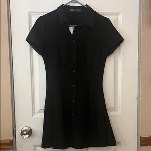 Zara Elegant Black Short Sleeve Dress